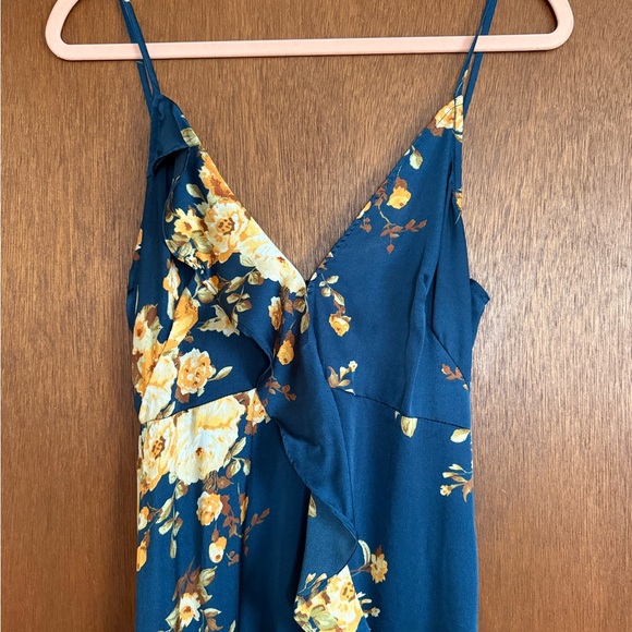 Vici Navy Floral Dress with Yellow Accents - Picture 3 of 6
